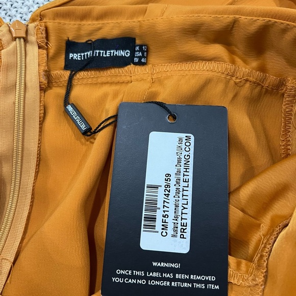 PrettyLittleThing Orange Satin Wedding Dress - Picture 2 of 12